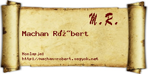 Machan Róbert névjegykártya